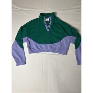 Nike Girls Kids Cropped Green And Purple Sweatshirt Size Large